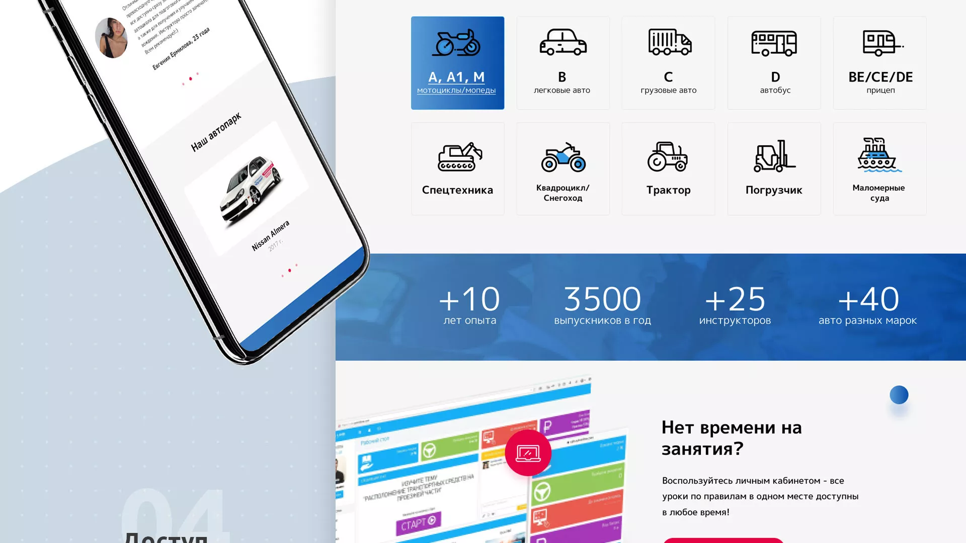 Разработка сайта автошколы «Орлан» в Аше