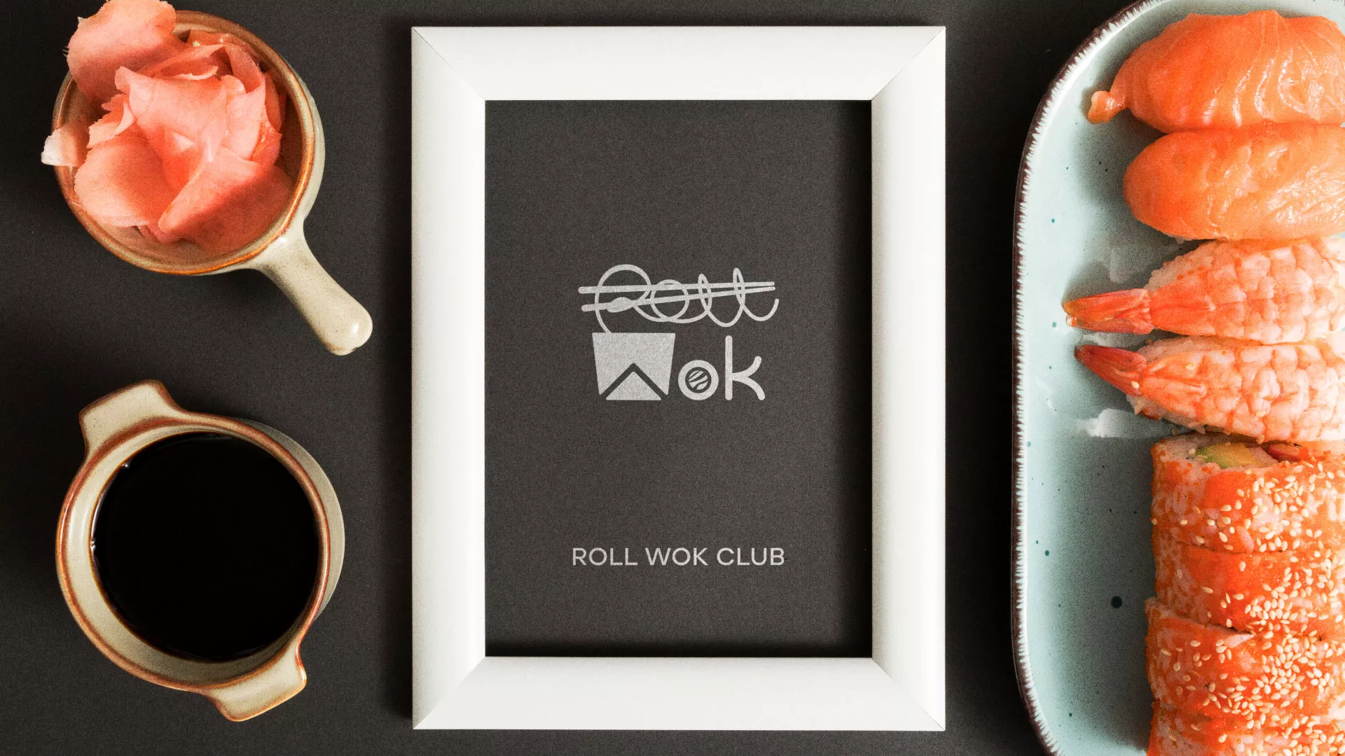 Разработка логотипа суши-бара «Roll Wok Club» в Аше