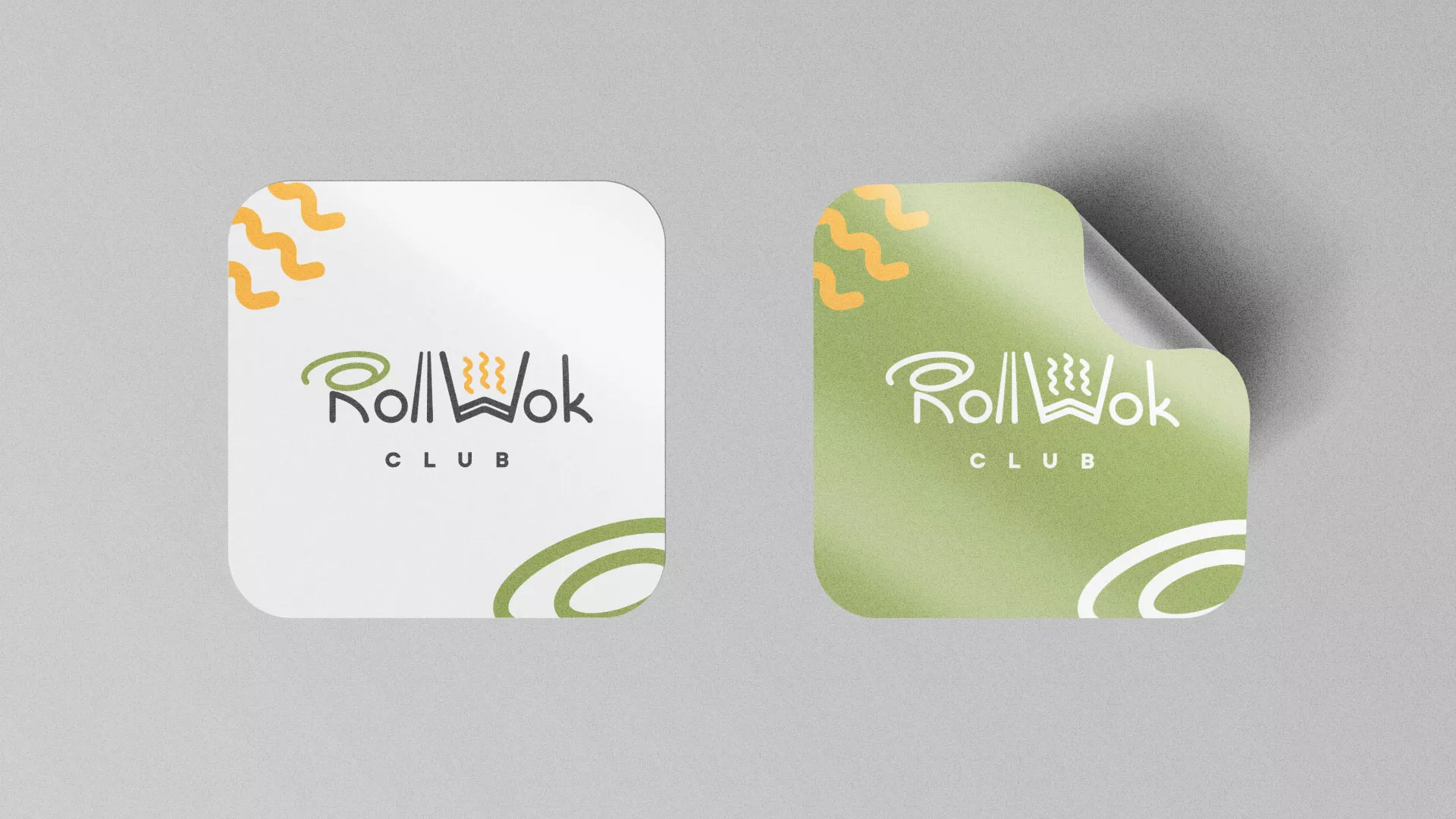 Разработка логотипа и фирменного стиля суши-бара «Roll Wok Club» в Аше