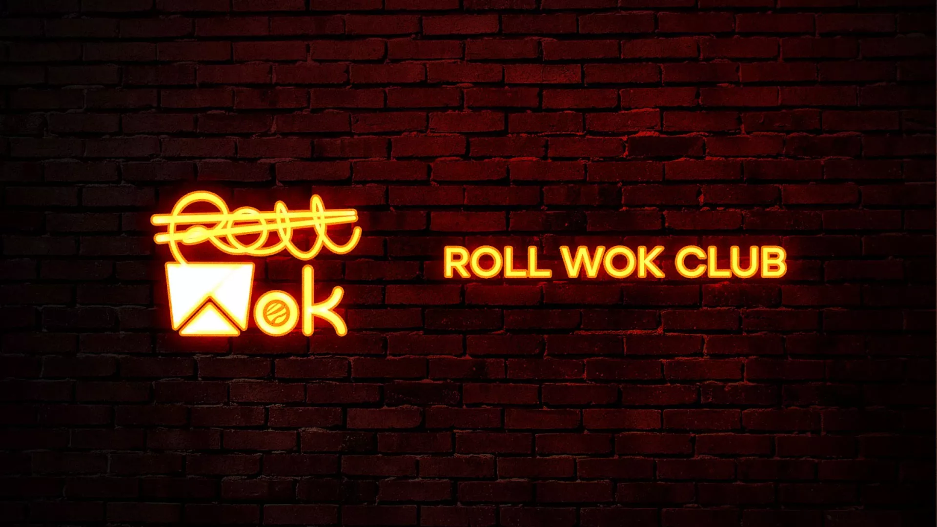 Разработка интерьерной вывески суши-бара «Roll Wok Club» в Аше