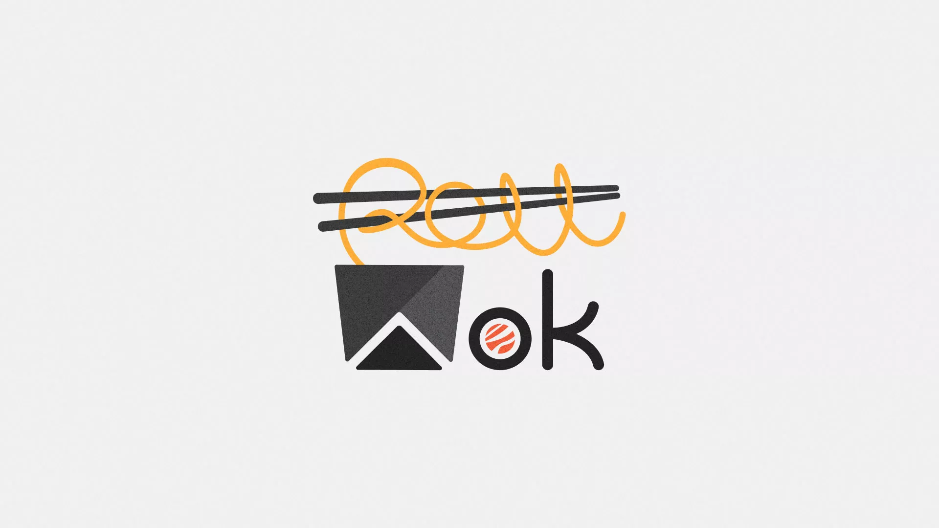 Разработка логотипа в Аше для суши-бара «Roll Wok Club» Разработка логотипа в Аше для суши-бара «Roll Wok Club»