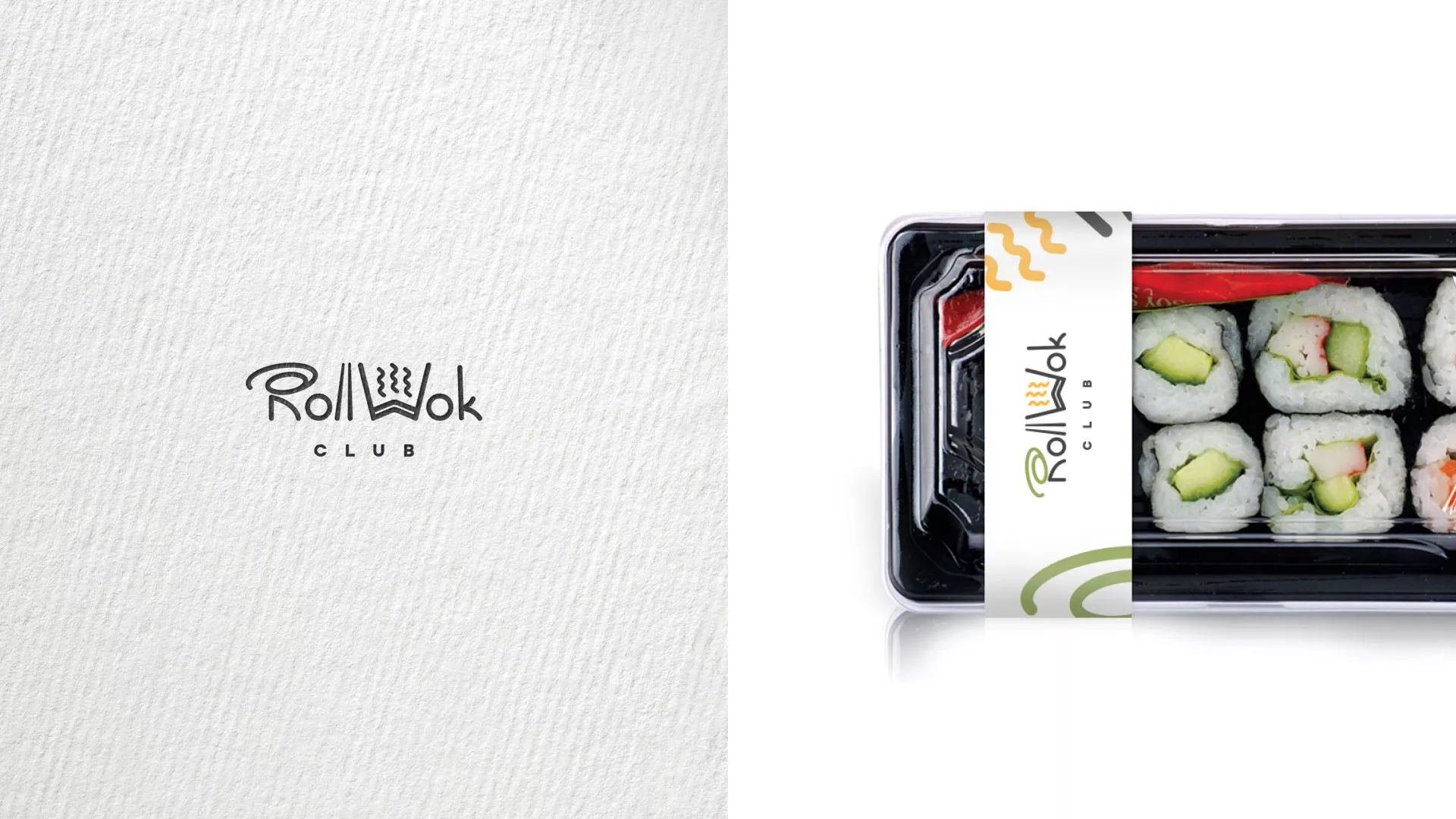 Создание дизайна упаковки суши-бара «Roll Wok Club» в Аше