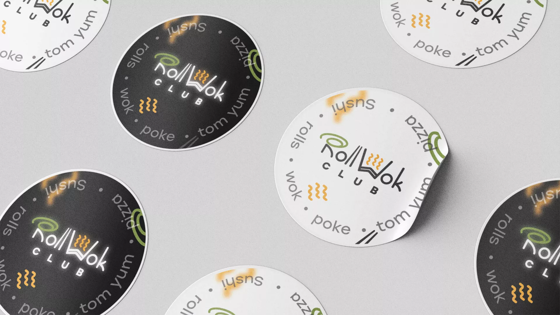Создание дизайна упаковки суши-бара «Roll Wok Club» в Аше